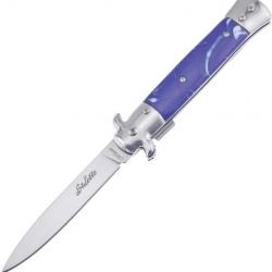 Couteau Frost Cutlery Italian Stiletto Milano A/O Lame Acier Inox Manche Blue Synthétique FISM001BL