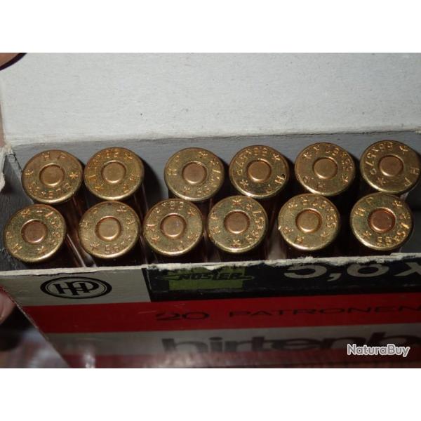 Boite contenant 12 balles en 5,6x57R - Ogive Nosler  - HP