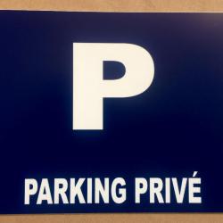 Panneau "PARKING PRIVÉ" format 200 x 300 mm fond bleu