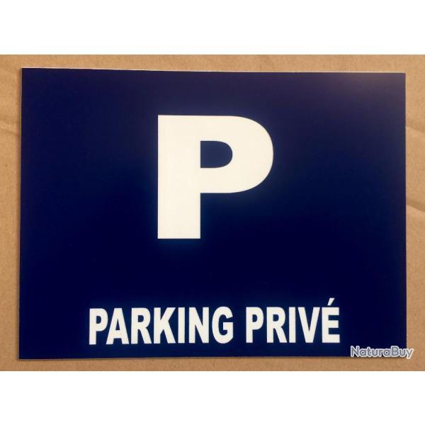 Panneau "PARKING PRIV" format 200 x 300 mm fond bleu