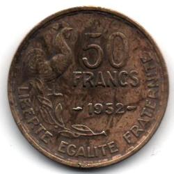 Pièce de Monnaie France  50 francs G. Guiraud 1952