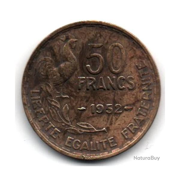 Pice de Monnaie France  50 francs G. Guiraud 1952