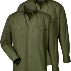 Double pack chemise de pilote olive (Couleur: Olive, Taille: L)