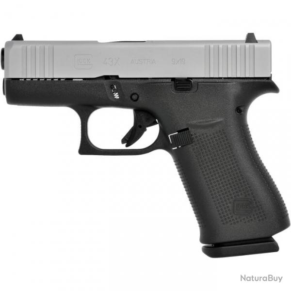 Pistolet Glock 43X (Modle: ADJ - silver slide, Calibre: .9mm Luger)
