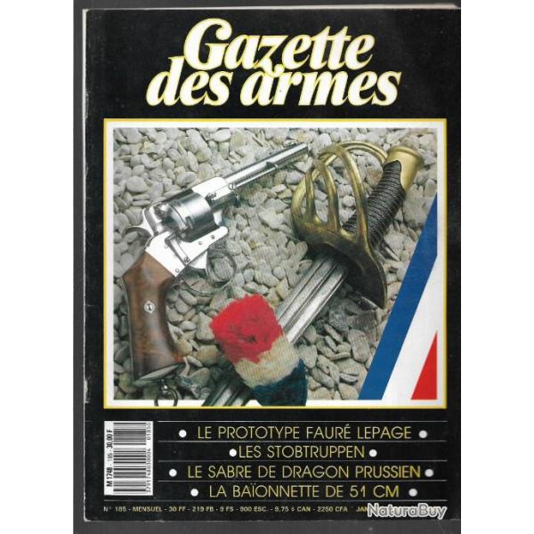 gazette des armes n 185, prototype faur lepage , collection mas, troupes d'assaut allemandes 1916