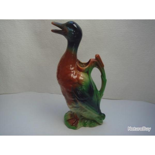 pichet canard st clement faience polycrome hauteur 33 cm