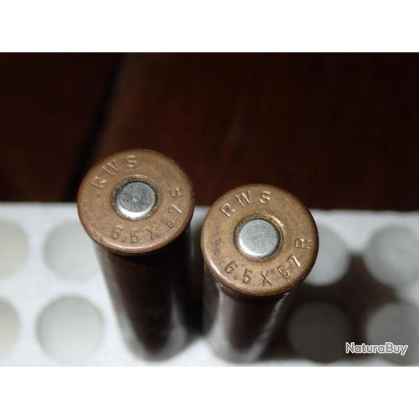 Lot de 2 balles en 6,5x57R - ogive demi blind - RWS