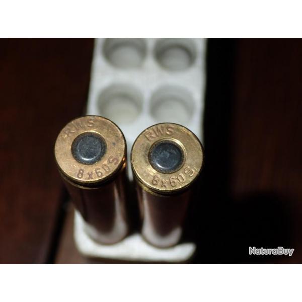 Lot de 2 balles en 8x60S - ogive blind nez rond - RWS