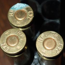 Lot de 3 balles en 243 - Ogive SP - HP
