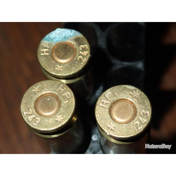 Lot de 3 balles en 243 - Ogive SP - HP