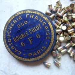 Boite complète de 250 bosquettes de collections calibre 6 m/m double culot pour pistolet FLOBERT