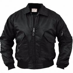 BLOUSON AVIATEUR STYLE CWU US " BOMBERS " NOIR MILTEC