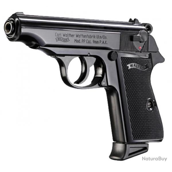 ( Pistolet  blanc Walther PP noir)Pistolet 9 mm  blanc Walther PP noir
