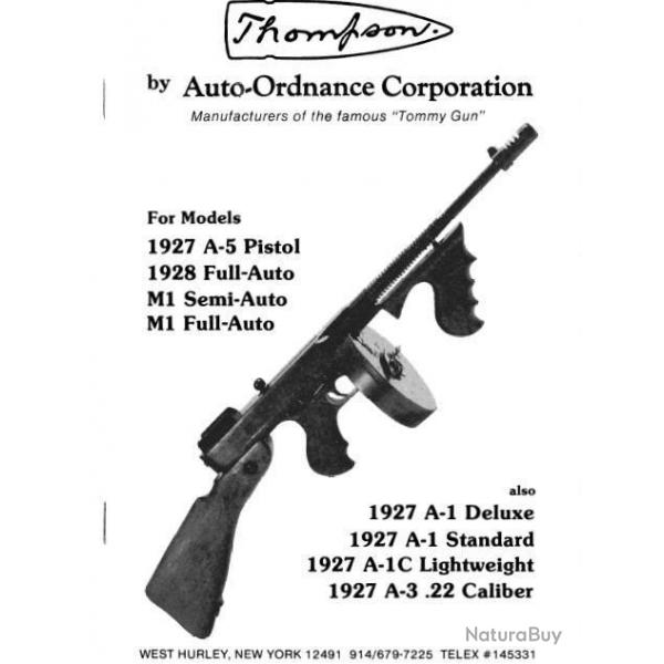 3 Notices Submachine gun thomson en PdF