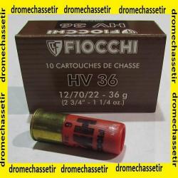 1 boite de 10 cartouches Fiocchi HV, bourre jupe, 36 grammes, calibre 12/70, numero 6
