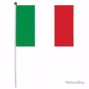 ITALIE 30 CM X 45 CM SUR BAGUETTE BLANCHE ET BOULE DOREE DRAPEAU ITALIEN 