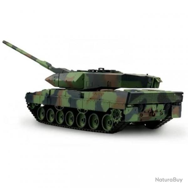 Char d'assaut radiocommand Panzer Leopard 2 A6 1/16 me 2.4 Ghz avec son et fume