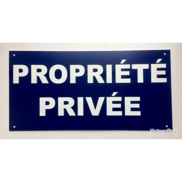 Panneau "PROPRIT PRIVE" format 150 x 300 mm fond bleu