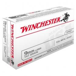 Balle Winchester 9mm Luger FMJ 147GR 9.53G PAR 500