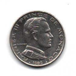 Pièce de Monnaie MONACO 1/2 FRANC Rainier III / écu couronné 1982