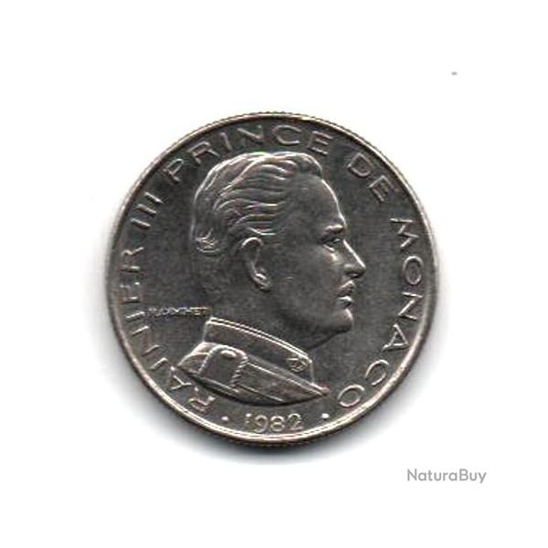 Pice de Monnaie MONACO 1/2 FRANC Rainier III / cu couronn 1982