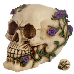 Crâne tête de mort avec  Rose Multiple Violette