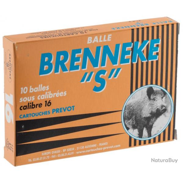 Cartouches Prevot  balle Brenneke-S - Cal. 16/67