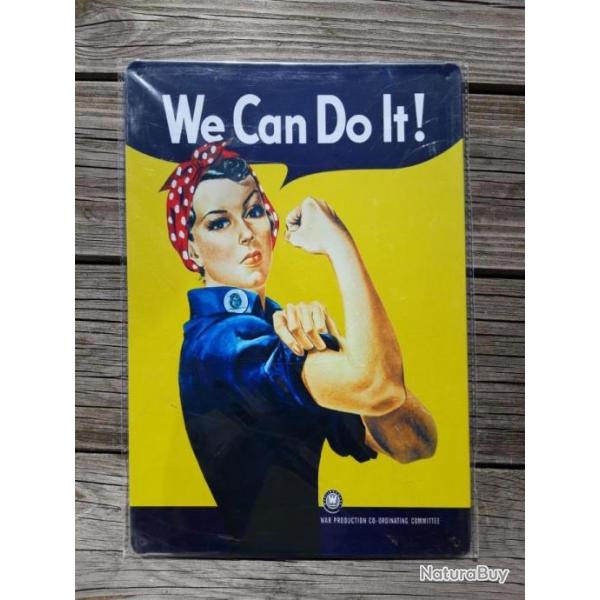 PLAQUE METAL PROPAGANDE U.S. WWII "WE CAN DO IT!"