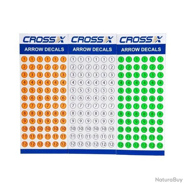 CROSS-X - Planche de numros pour flches BLANC