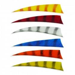 BEARPAW - Plumes naturelles zébrées Shield 4" NOIR - JAUNE