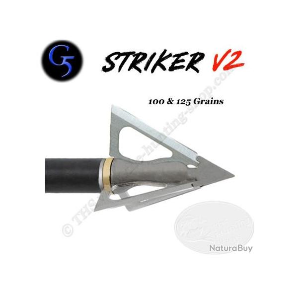 G5 Striker V2 Pointe de chasse  lames fixes trilame 1,25 pouce de diamtre de coupe 100