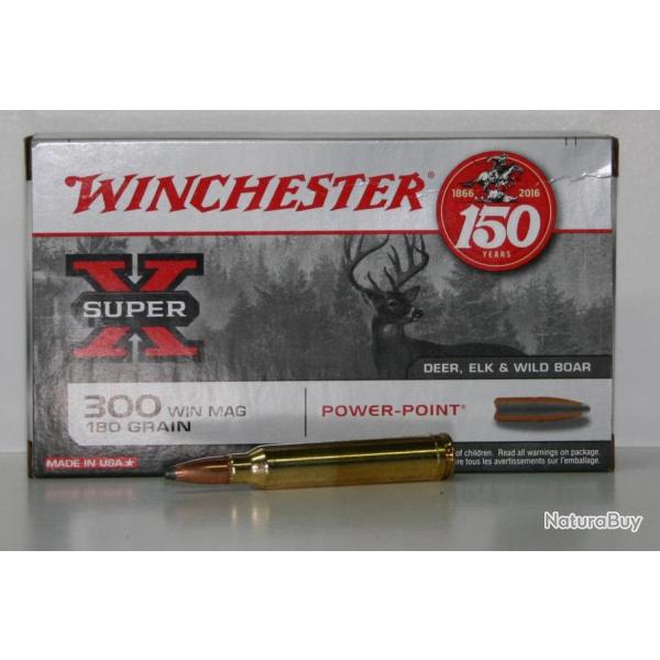 MUNITIONS WINCHESTER POWER POINT 180GR CAL. 300 WIN MAG X20