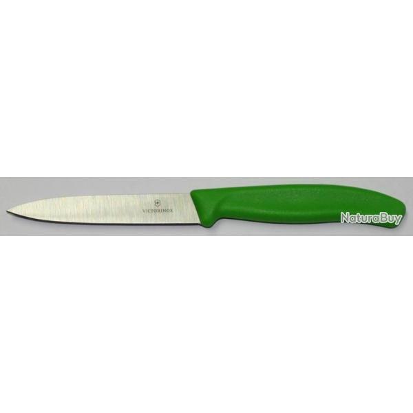 COUTEAU OFFICE VICTORINOX LISSE VERT 6.7706.L114 10CM