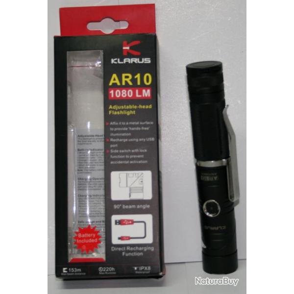 LAMPE KLARUS AR10 1080 LUMENS RECHARGABLE