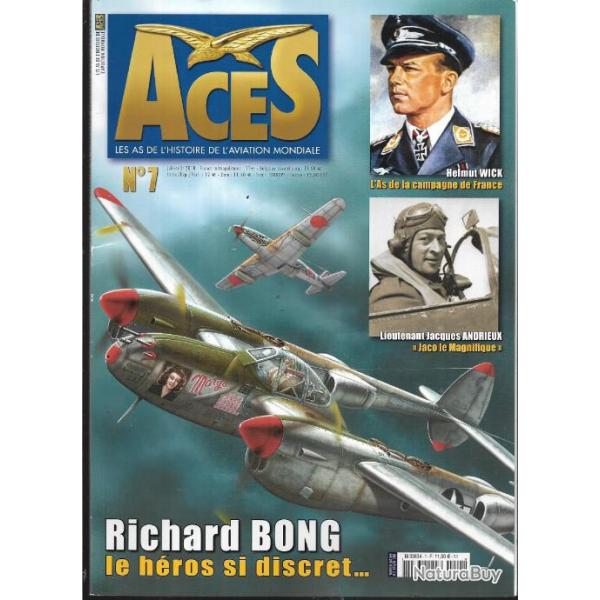 les as de l'aviation revue aces n 7, helmuth wick, jacques andrieux, richard bing bong, p 38 lightni