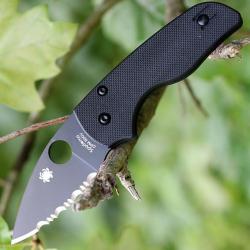 Couteau Spyderco Lil' Native Compression Lock Acier CPM S30V Serr Manche G-10 Made USA SC230GSBBK -