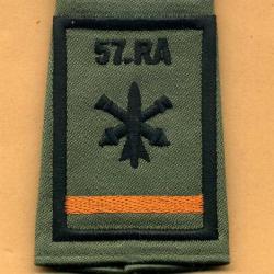 Passant d´épaule 57° RA  -  57° Régiment d'Artillerie liseré orange