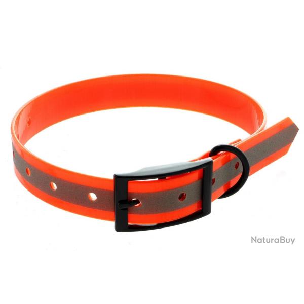 Collier TPU rflchissant orange fluo
