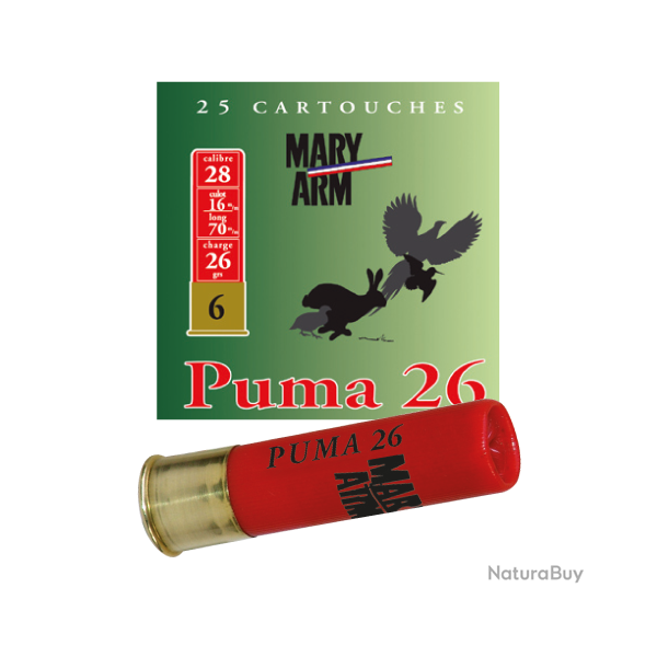 Cartouche PUMA 26 cal 28 Mary Arm Plomb