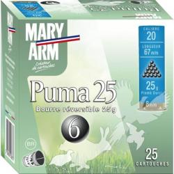 Cartouche PUMA 25 cal 20 Mary Arm Plomb
