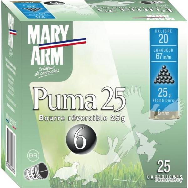 Cartouche PUMA 25 cal 20 Mary Arm Plomb