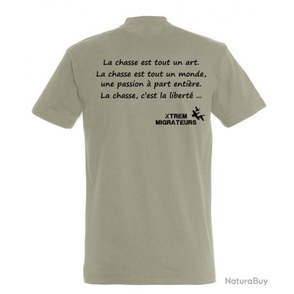 Tee-shirt gris philosophie de la chasse XTREM MIGRATEURS-M