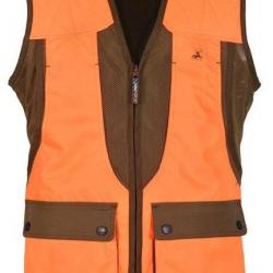 Gilet de chasse sans manches Grouse kaki et orange Pro Hunt