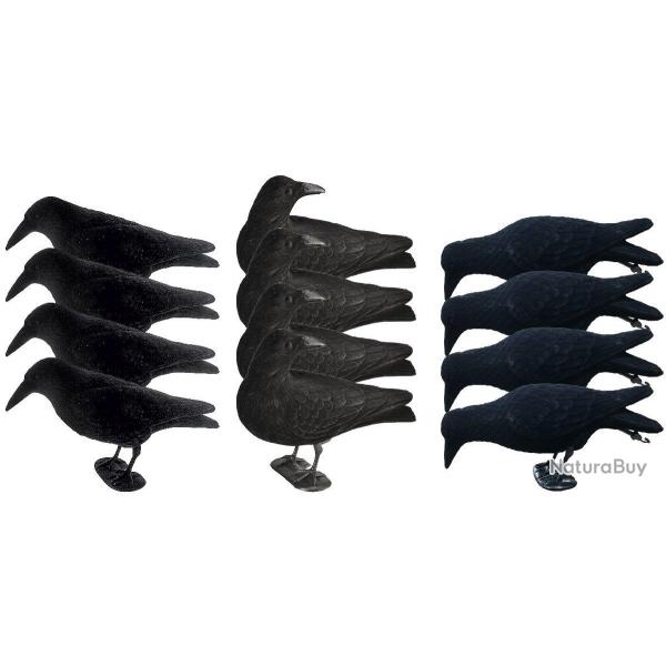 Pack 12 appelants corbeaux actifs floqus avec pattes