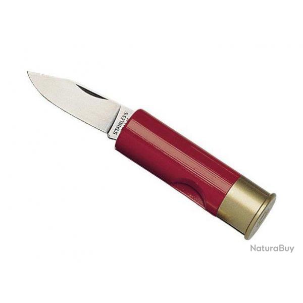 Couteau pliant en forme de cartouche rouge