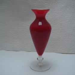 vase opaline rouge hauteur 18 cm