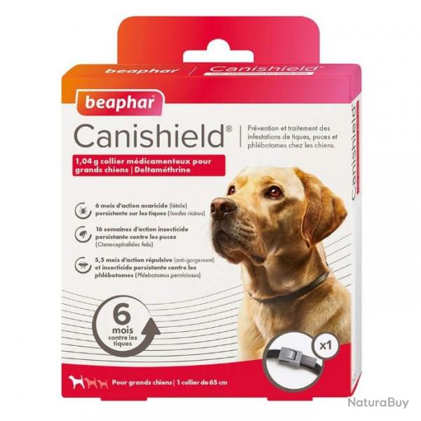 BEAPHAR CANISHIELD 1 Collier Anti tiques, puces et phlbotomes - Grands chiens (= SCALIBOR)