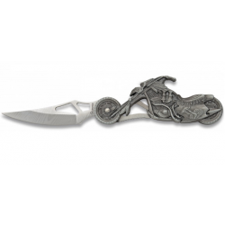 Couteau Pliant décoré Moto indien  lame de 8.9 cm avec lampe