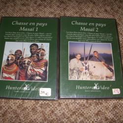 lot de 2 DVD de la série HUNTERS VIDEO : CHASSES EN PAYS MASAI 1 & 2