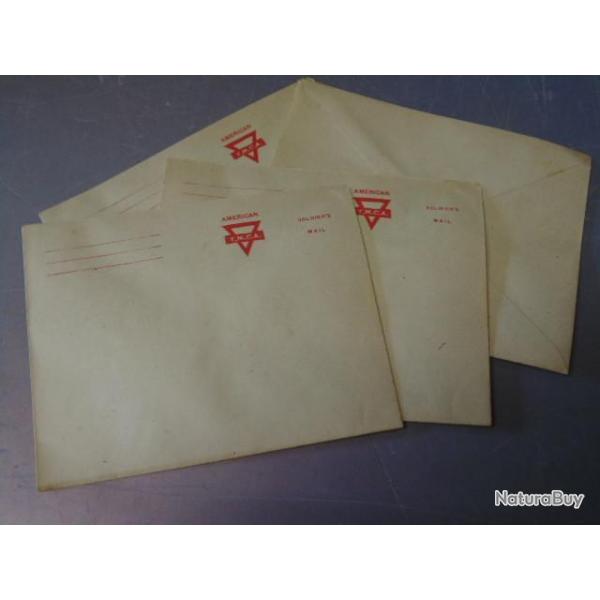 5enveloppes soldier mail US army WW2 Y.M.C.A  seconde guerre amricain YMCA courrier GI dbarquement